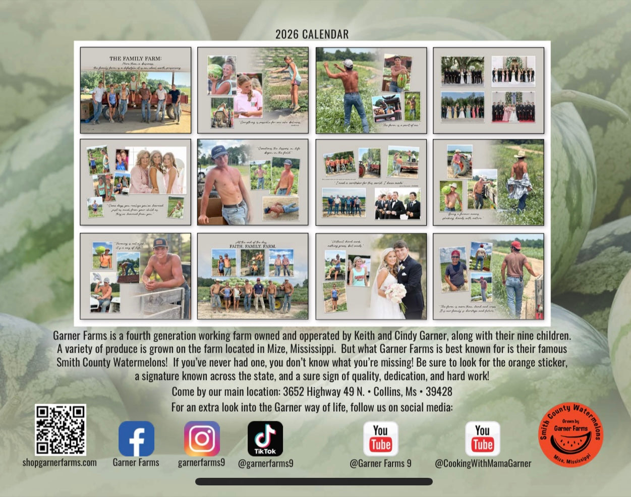 2026 Garner Farms Calendar